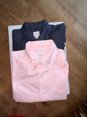 Brooks Brothers Madison Fit  Shirts, Men's Medium, One Pink and One Blue